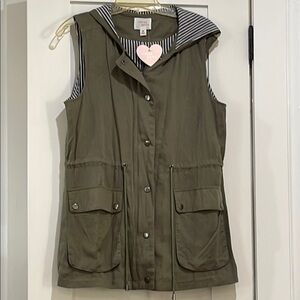 Olive Green Sleeveless Jacket
